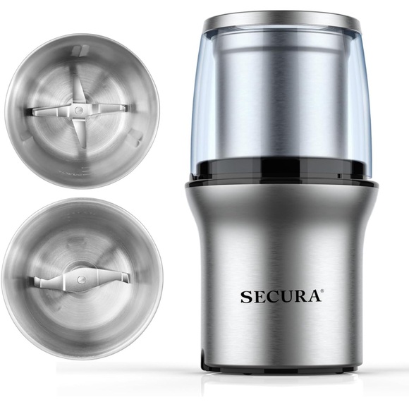 Electric⚡️Coffee Grinder&Spice Grinder w 2 StainlessSteel Blades Removable Bowls - Picture 1 of 8